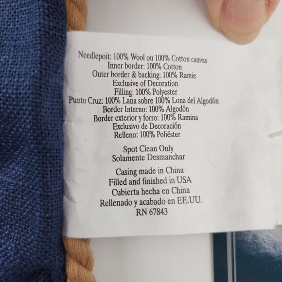 NWT Lighthouse Coastal Nautical Needlepoint Decorative Pillow Cover 17"x17" in. - Picture 12 of 16